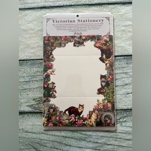 Vintage NWT 1993 MCMXC111 Victorian cat stationary 10 with stickers.